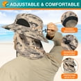 thumbnail image 4 of SUN CUBE Fishing Hat for Men Outdoor UV Sun Protection Wide Brim Sun Hat with Neck Flap Face Cover - Outdoor Hiking Safari UPF50+ Boonie Bucket Hat (Camo Gray), 4 of 8