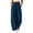 Blue plus size wide leg harem pants a1, variant on Women Plus Size Wide Leg Elastic Waist Harem Pants with Pockets Solid Casual Lounge Pant Long Pants Party, Brown 3XL