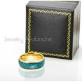 thumbnail image 3 of Jewelry Avalanche Blue Turquoise Inlay Mens Wedding Band, Gold Tungsten Carbide, Engagement Ring 8MM, 3 of 4