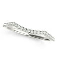 thumbnail image 1 of 14k White Gold Diamond Pave Set Curved Wedding Band (1/8 cttw) Size 4, 1 of 2