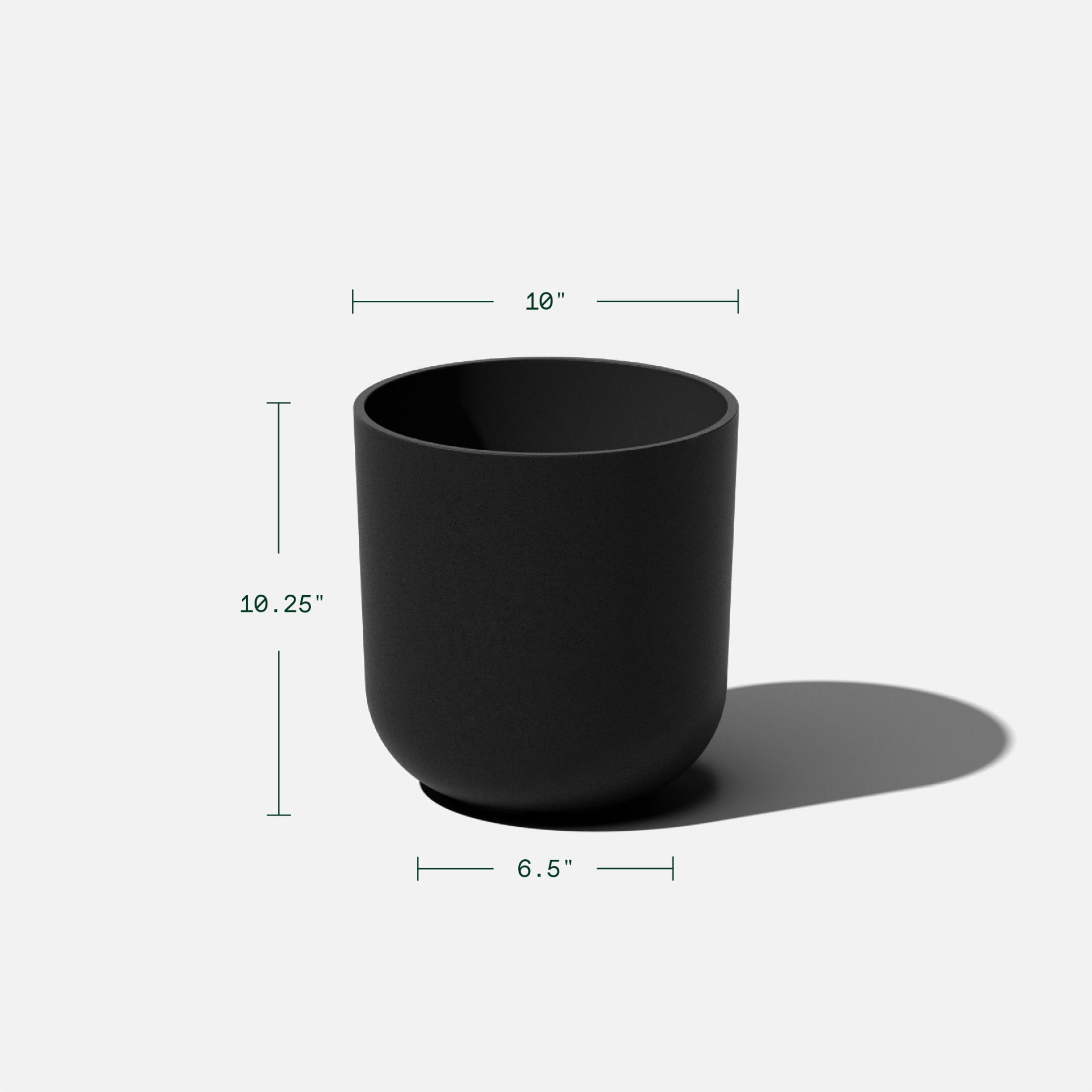 Veradek Mason Series Kona 10" Plastic-Stone Planter - Black
