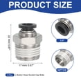 thumbnail image 2 of Uxcell Conectores de aire de empuje NPT, conector recto de rosca NPT macho negro 1/4" OD-3/8" NPT 5, 2 of 7