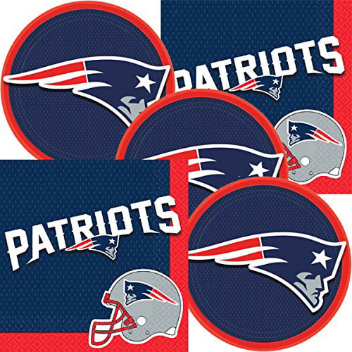 New England Patriots NFL Football Team Logo Plates And Napkins Serves 16