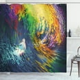thumbnail image 1 of Ambesonne Ocean Shower Curtain, Exotic Surfer on Waves, 69"Wx70"L, Multicolor, 1 of 3