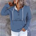 thumbnail image 1 of ICHUANYI Clearance Women's Fashion Printed Pocket Long Sleeve Blouse Casual Tops Sweatershirt Button Hoodies ICHUANYI "ICHUANYI", 1 of 6