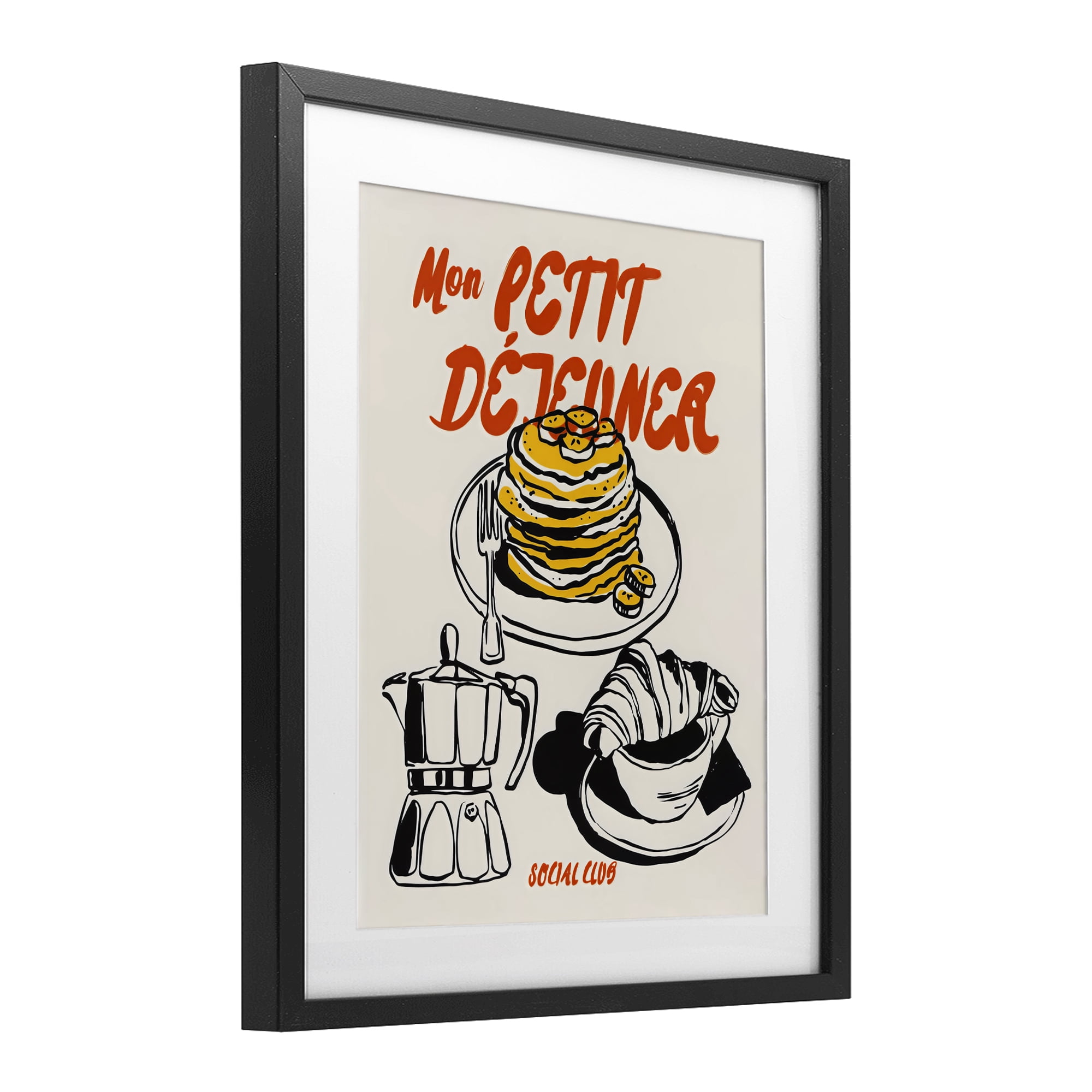Stupell Industries My Breakfast Pancakes Spread Black Framed Print Under Glass, design by The Prints Vibe
