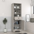 thumbnail image 3 of Modern Freestanding Cabinet of Grey Engineered Wood, 1 Drawer 4 Shelves - For Bathroom Storage, 3 of 4