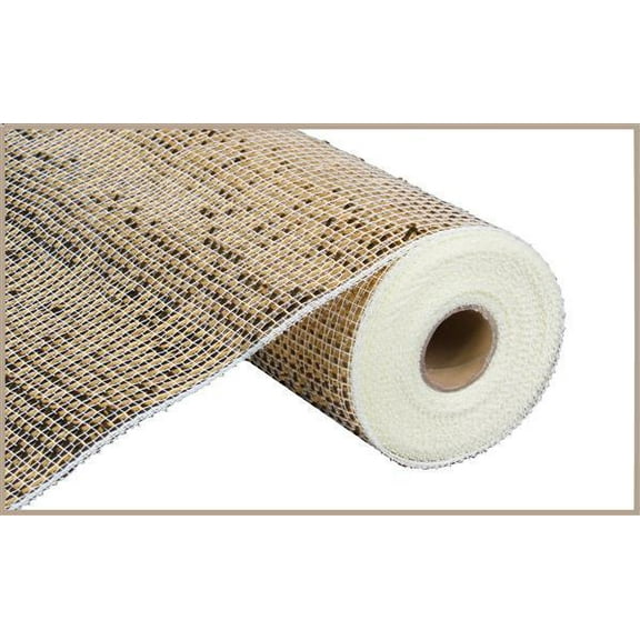 10" Wide Poly Mesh Roll Deluxe Wide Foil Cream Metallic Wide Strips Of Gold Foil Use For Bows, Garland / Gift Wrap : RE134172