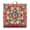 Ethnic Mandala Art, variant on Apples Floor Pillow - 22x22 Inch Square Meditation Cushion, Dutch Velvet, Fun Red & Green Apple Print with Leaves (Candy Sweet Aesthetic)