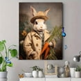 thumbnail image 4 of UXIEQU Vintage Rabbit Portrait Oil Canvas Art 15.75x11.81 Inches, 4 of 8