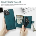 thumbnail image 4 of Allytech 2 in 1 Detachable Wallet Case for iPhone 14 Pro, [Support Wireless Charging] [4 Card Slots & 2 Cash Pocket], Retro PU Leather Magnetic Closure Shockproof Anti-Drop Slim Case, Blue, 4 of 8