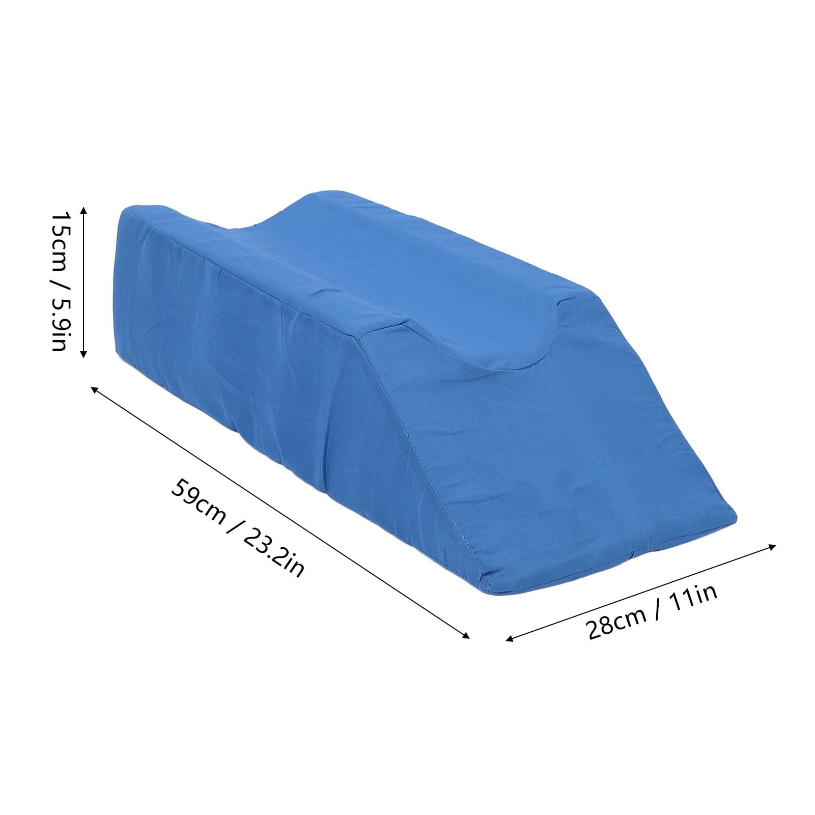 Yajisi Leg Wedge Pillow Ergonomic High Density U Shaped Leg Elevation Pillow for Sleeping, Support Cushion with Removable Cover, 23x11x6 inches / 59x28x15cm, Blue