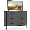 thumbnail image 4 of TV Stand Dresser for Bedroom Kids Room Furniture Coffee Cabinet with Chest of Drawers Metal Frame and Wooden Top for TV,Gray, 4 of 5