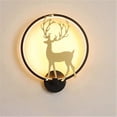 thumbnail image 5 of Nordic Elk wall lamp,bedside lamp in the bedroom modern minimalist creative LED lamp,Black,warm light, 5 of 5