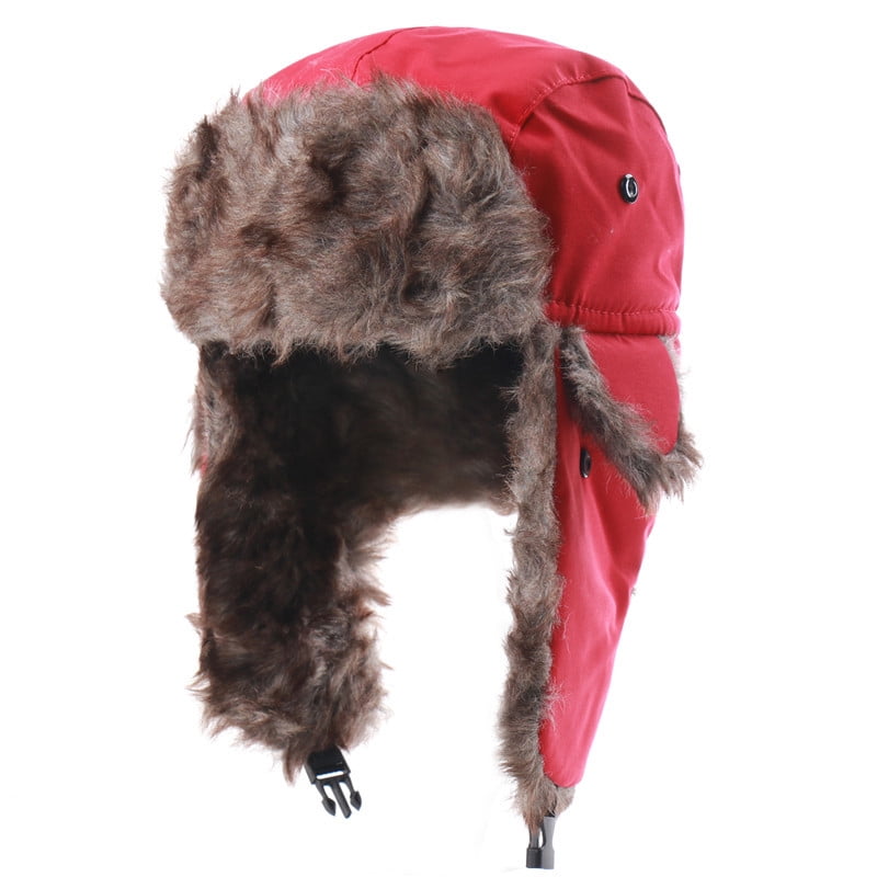Unisex Men Women Russian Hat Trapper Bomber Warm Trooper Ear Flaps Winter Ski Hat Cap Headwear