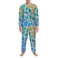 thumbnail image 3 of Naloa Rainbow Glitter Men’s Pajamas Set - Long Sleeve Button Down Sleep Shirt and Pajama Bottoms Sleepwear Set-X-Large, 3 of 7