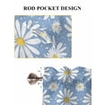thumbnail image 6 of Blue Daisy Bathroom Window Curtain, Spring Floral Elegant Pastoral Botanical Light Filtering Coffee Kitchen Curtains, Bedroom Living Room Curtains 2 Panel 84"x54", 6 of 6