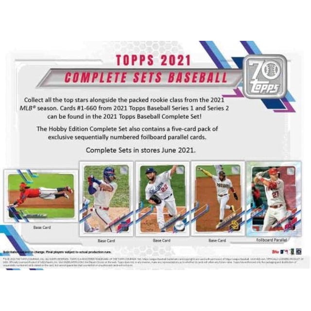 Cajas de tarjetas de béisbol Topps 2021 Set Completo de Fábrica Hobby