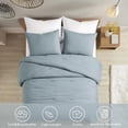 thumbnail image 4 of Notticasa Washed Comforter Sets 3 Piece,Soft and Cozy,Blue,Twin,Washed Textured Wrinkled Design, 4 of 7