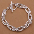 thumbnail image 1 of Pulsera sólida de cadena lateral con hebilla bonita de Plata de Ley 925 para mujeres y hombres, abalorio para regalo de fiesta, joyería de moda para boda, 1 of 5