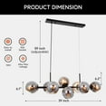 thumbnail image 4 of KPIBEST Modern Black Linear Chandelier Pendant Light 8-Lights Glass Pendant Lighting Mid Century Globe Dining Light Fixture for Living Room Kitchen, 4 of 14