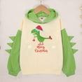 thumbnail image 2 of Ydojg Boys Girls Fashion Hoodies Sweatshirts Little Christmas Dinosaur Letter Hoodie Pullover Sweatshirt Cute Raglan Sleeve Splice Hooded Winter Kids Casual Tops Xmas Outfits For 7-8 Years, 2 of 8