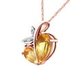 thumbnail image 2 of Galaxy Gold 14K Solid Rose Gold 24" Modern Heart Necklace with 4.06 CTW Natural Diamonds and Citrines, 14"-24" Sizes, November Birthstone, Symbol of Warmth, 2 of 3