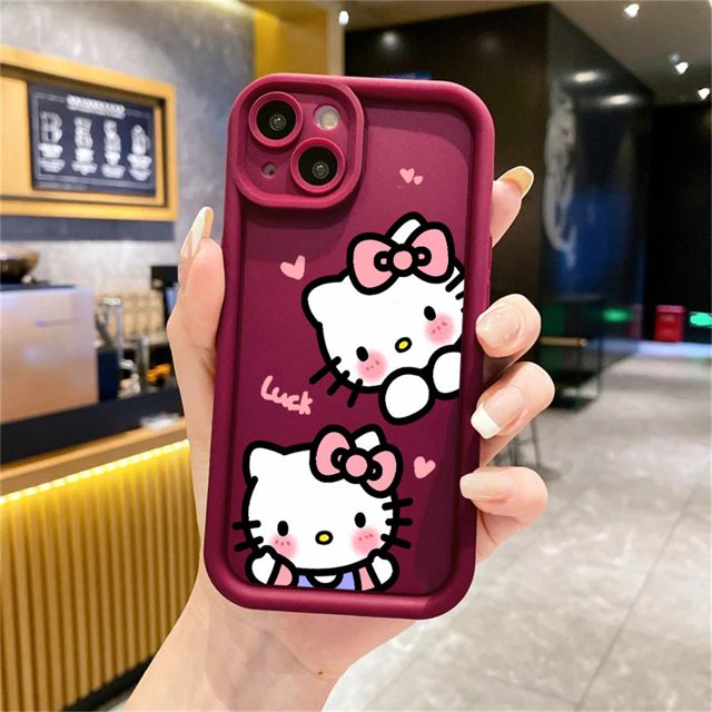 Coque souple pour iPhone 12 Mini 16 Plus 16e 11 15 Plus XS XR 14 11Pro 13 Pro MAX, jolie Sanrio Hello Kitty