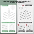 thumbnail image 4 of Ganchos para Pantalones, 2 PCS, 5 Niveles de Acero Inoxidable Multifuncional Perchas Desmontables, Antideslizante, Organizador Ahorra Espacio, para Colgar Bufanda, Chaquetas, Ropa (Blanco), 4 of 9
