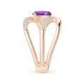thumbnail image 3 of ANGARA Natural 1.3 Ct. Amethyst with Diamond Fashion Ring in 14K Rose Gold for Women (Ring Size: 12), 3 of 9