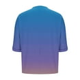 thumbnail image 7 of Tdoqot Womens Oversized T Shirts with Pocket- Soft Casual Short Sleeve Summer Gradient Trendy Tops Navy Size L, 7 of 7