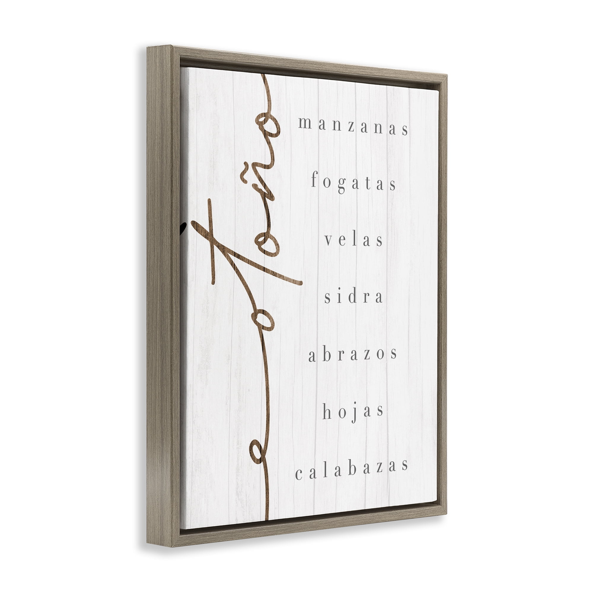 Stupell Industries Esencia del Otoño Holiday Painting Brown Floater Framed Art Print Wall Art, 17 x 21