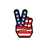 Peace and America Vinyl Sticker Decal (2.5" x 4") | Peel & Stick | Funny, Humor, Gift, America, Patriotic, Flag, Positive