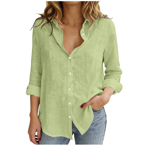 Camiseta de Manga Larga de la Mujer, Camiseta de Poliéster Suave para Primavera Verano
