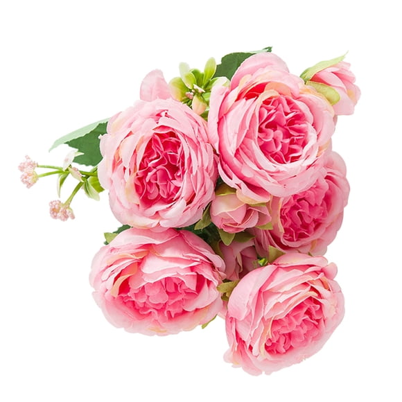 ramos de peonías artificiales románticas y vívidas de 6 cm de diámetro, atractivas, decorativas, ligeras, decoración de peonías artificiales en color rosa