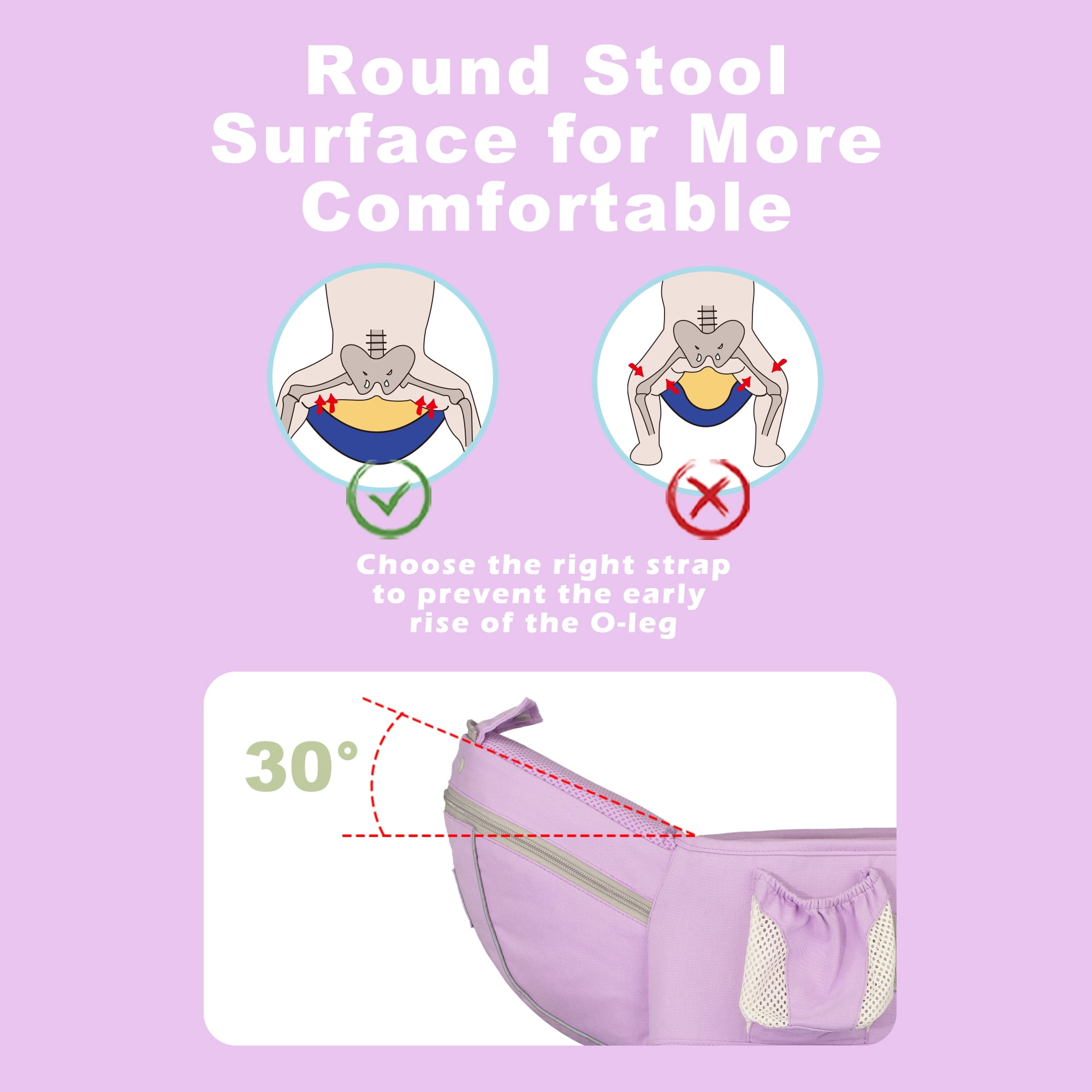 AGUDAN Baby Carrier with Hip Seat, 6 in 1 Ergonomic Unisex Waist Stool, 0-36 Months