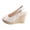 Beige, variant on Platform Wedge Sandals for Women Comfortable Ankle Strap High Heel Wedges Fashion Leather Peep Toe Summer Dress Shoes Beige Size 8