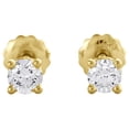 thumbnail image 2 of 14K Yellow Gold Round Cut Diamond Solitaire Studs 4 Prong Basket Earrings 1/2 CT, 2 of 5