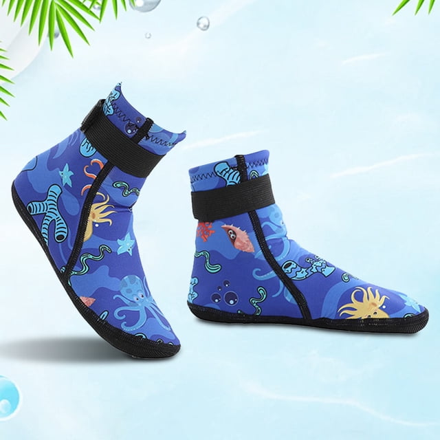 Calcetines de agua de neopreno para niños Calcetines de playa antideslizantes para deportes acuáticos (Azul 27-30)