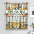 thumbnail image 2 of Fall Window Curtains Tier and Valance Set, Fall Decorations for Home, Thanksgiving Fall Kitchen Valances Rod Pocket Autumn Kitchen Curtains Fall Decor, 54" x 18" Valance, 27" x 36" Tier, 3 Panel Set, 2 of 6