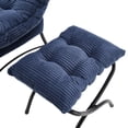 thumbnail image 6 of Modern Lounge Lazy Chair With Ottoman In Fluffy Flannelette Upholstery For Small Spaces, Ideal For Reading And Relaxing In Living Room Or Bedroom, Strong Steel Frame, 6 of 11