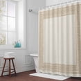thumbnail image 6 of Beige Abstract Art Shower Curtain for Bathroom Decor, Vintage Linen Geometric Brown Greek Key Waterproof Fabric Shower Curtain, 72"x96" Set with 12 Hooks, 6 of 9
