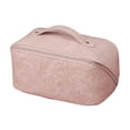 thumbnail image 1 of Bolsa de cosméticos de viaje para mujer, bolsa de maquillaje plana abierta, bolsa de cosméticos de cuero impermeable, bolsa de aseo de viaje de almacenamiento multifuncional, 1 of 5