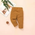 thumbnail image 2 of Infant Baby Girl 3 Pack Solid Pants and Casual Leggings Brown & Wine Red & Black 0-3 Months, 2 of 6