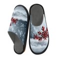 thumbnail image 2 of IAUYY Memory Foam House Slippers Suitable for Both Men and Women. Comfortable, Anti-Slip Plush Flat-Bottomed Slippers The Best Holiday Gift Red Snowflakes, 2 of 9