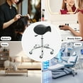 thumbnail image 5 of E-Motie Saddle Stool Rolling Chair for Medical Massage Salon Kitchen Spa Drafting, Adjustable Hydraulic Stool with Wheels, Black, 5 of 8