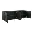 thumbnail image 3 of Holland 4 Door Sideboard Buffet in Black Brushed Oak Wood, 3 of 10