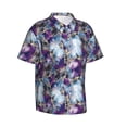 thumbnail image 2 of Daiia Purple Marble Texture Hawaiian Shirt for Men Gentle Cotton Regular Short Sleeve Casual-X-Large, 2 of 9