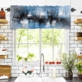 thumbnail image 3 of Blue Grey Black Valances for Windows Smear Street Graffiti Painting Grunge Art Rod Pocket Curtain Valance Window Treatment Short Curtains for Kitchen Living Room, 54"x18", 3 of 5