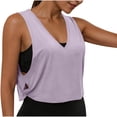 thumbnail image 3 of Yeaiivve Sleeveless Tops for Women Gym Yoga Workout Tank Top Side Hollow Sleeveless Shirts Summer Lightweight Athletic Tank Tops Purple XXL, 3 of 10